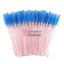 Periute Mascara pentru extensii gene false, 50 bucati PMS003 Albastru cu sclipici Roz